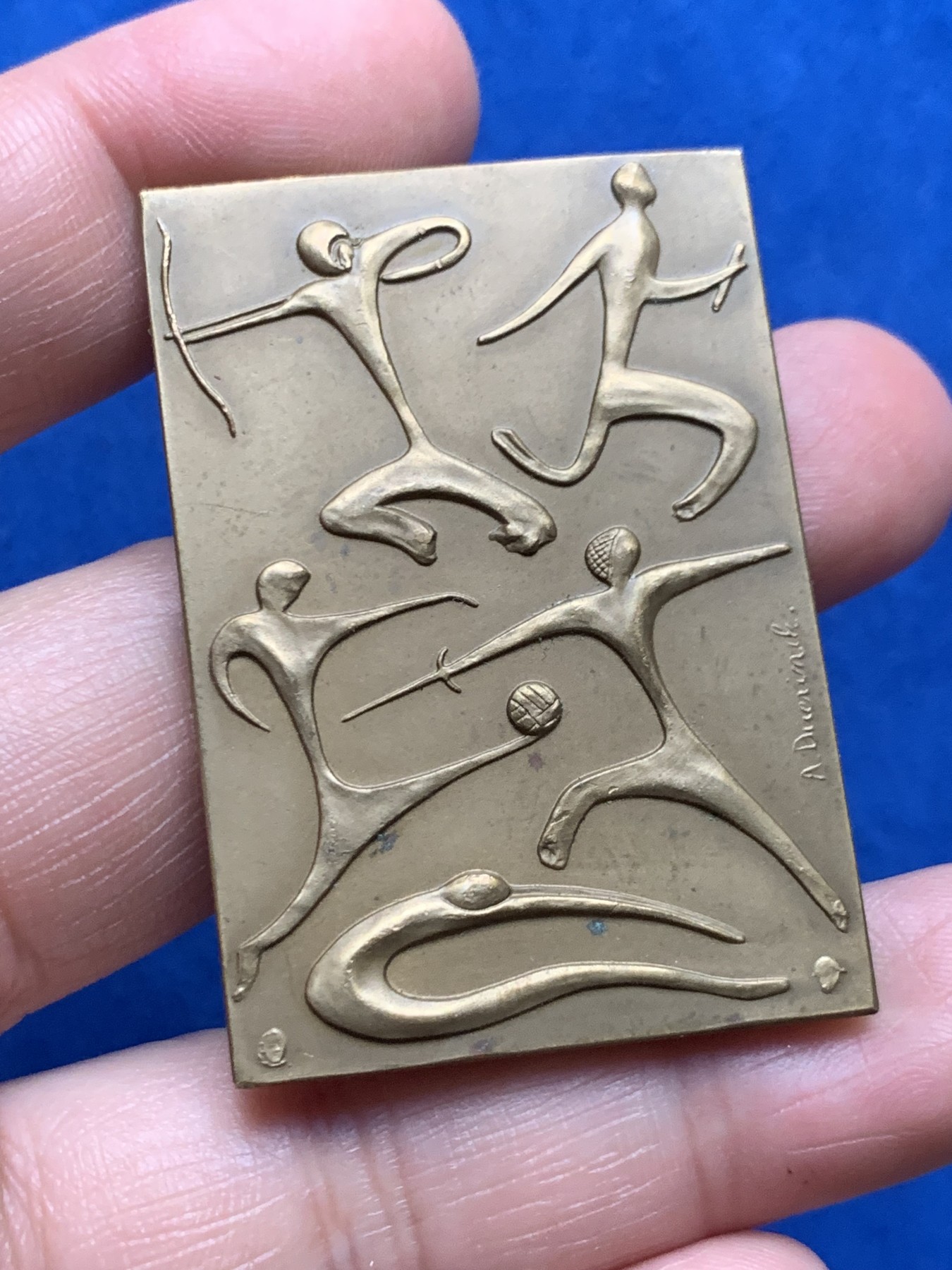 《竞宝斋》第262场-周日，周一，周二 3场连拍 (全场包邮) 法国1961体育部铜章 35.4*50.8mm 44.87克