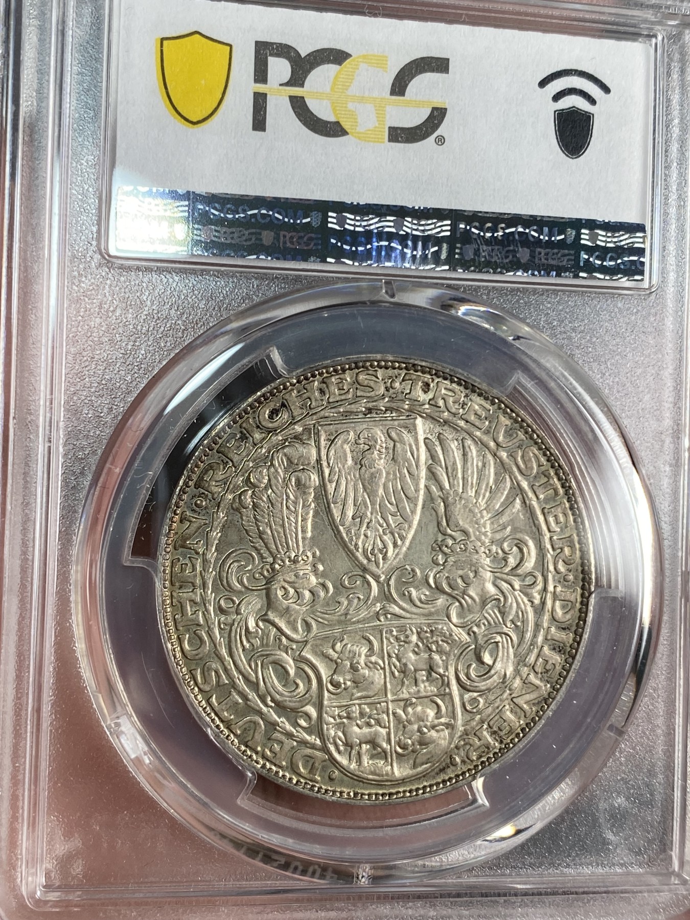 万国钱币拍卖第024期（诸神之战） PCGS SP64 1927年德国魏玛共和国总统兴登堡总统80大寿纪念5马克币章 卡尔哥茨设计 淡色欧洲酱彩