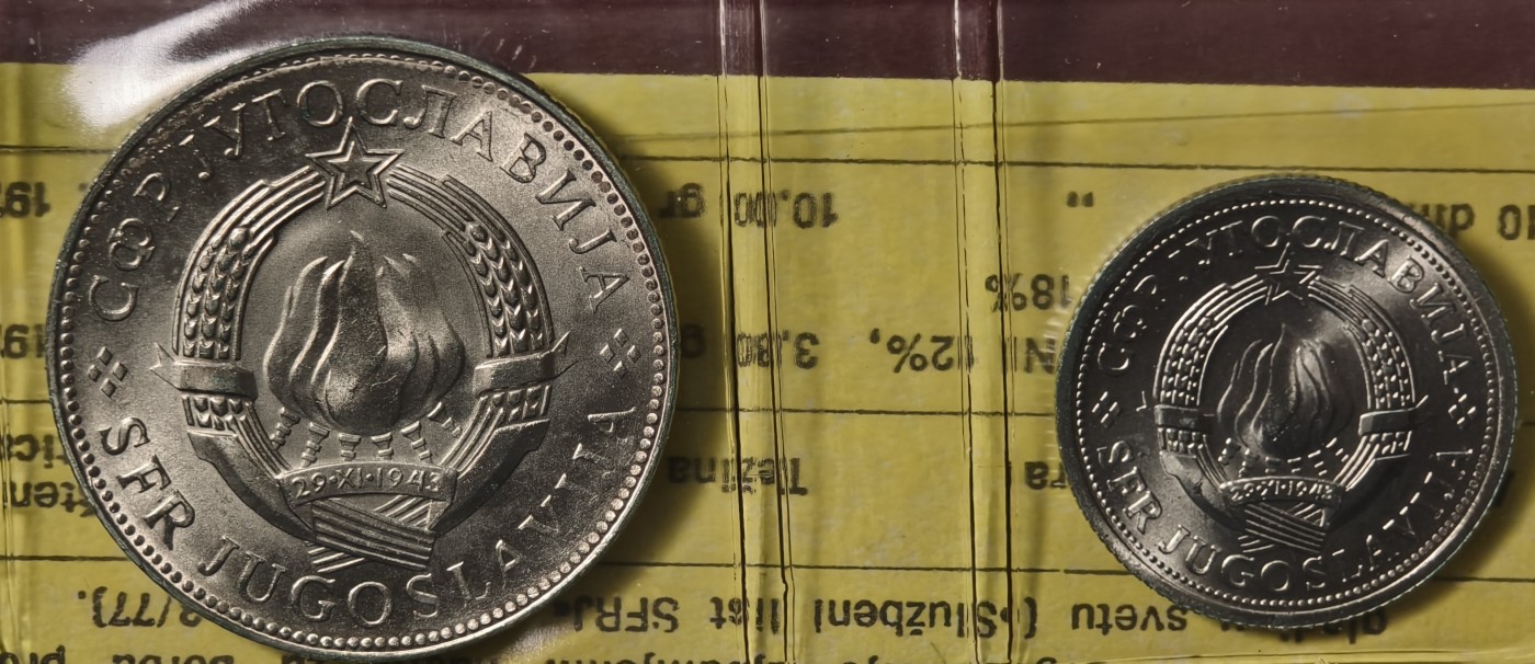 紫瑗钱币——第342期拍卖 南斯拉夫 1976年 世界粮农组织FAO 1 10第纳尔 UNC 纪念币 2枚套 原包装