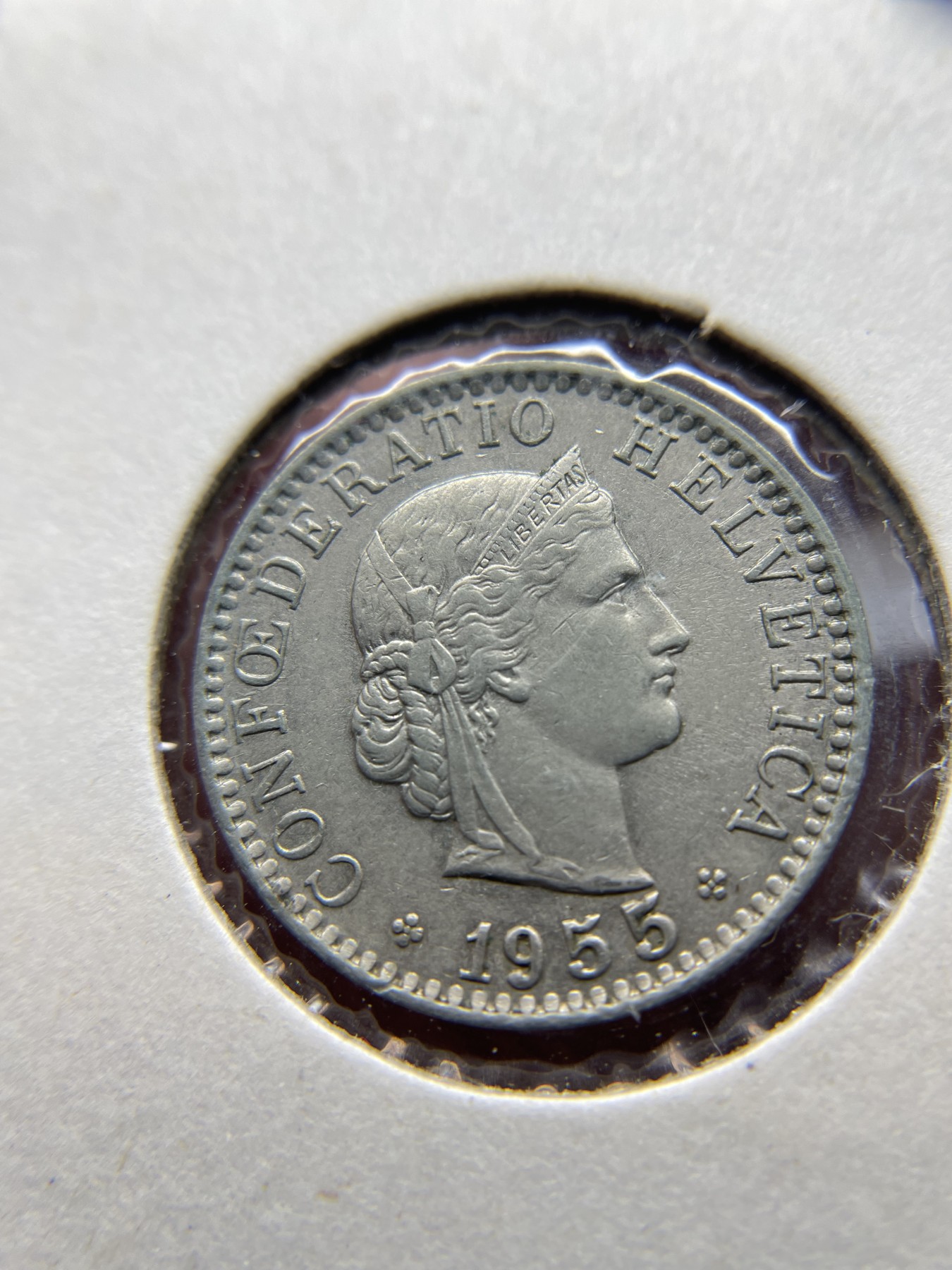 2024年集古藏今外币拍卖第五期-第5场—（总第45拍） 1955年瑞士20分