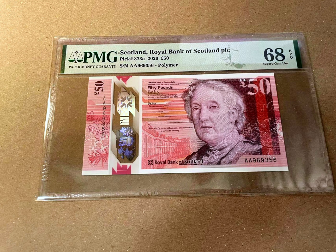 【Blue Auction】✨世界纸币精拍第466期【精】 【AA无47】苏格兰 2020年50镑 PMG68EPQ 超高分