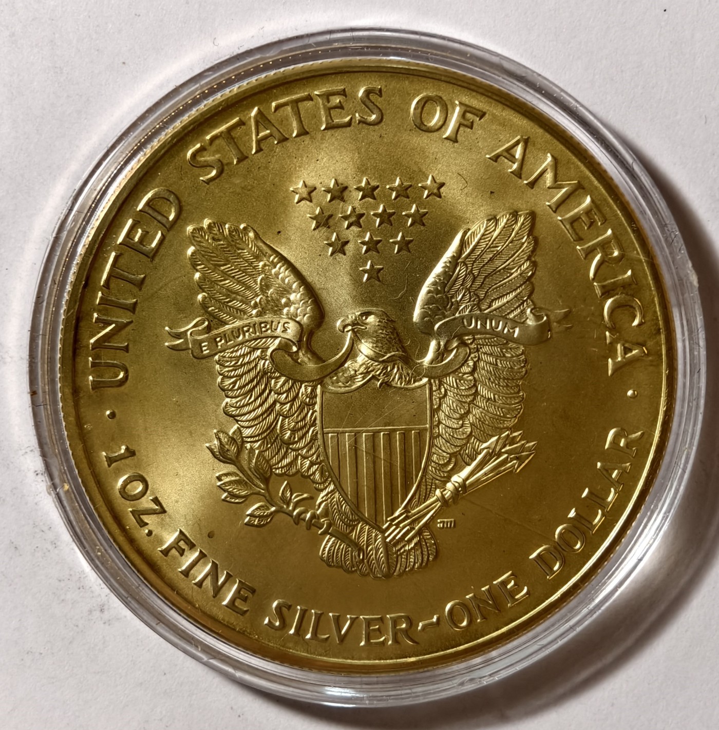 紫瑗钱币——第342期拍卖 美国 2002年 行走女神  1盎司 1元 31.1克 0.999银 镀金