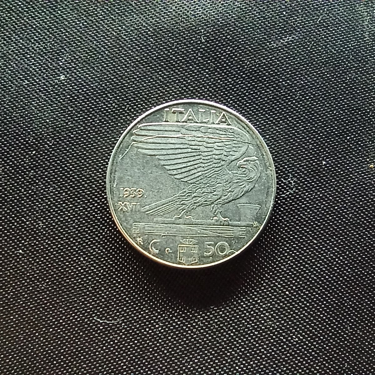 邮泉阁限时拍卖第四场 意大利硬币专场 二战意大利1939年50分年号ⅹⅴⅡ无磁