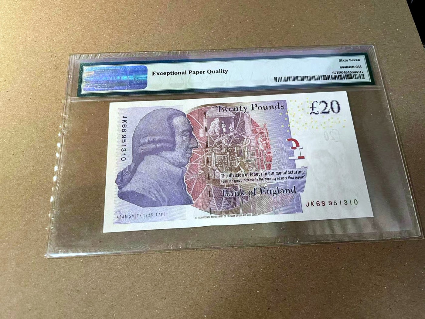 【Blue Auction】✨世界纸币精拍第466期【精】 【无47】英国 2006年20镑  PMG67EPQ 高分