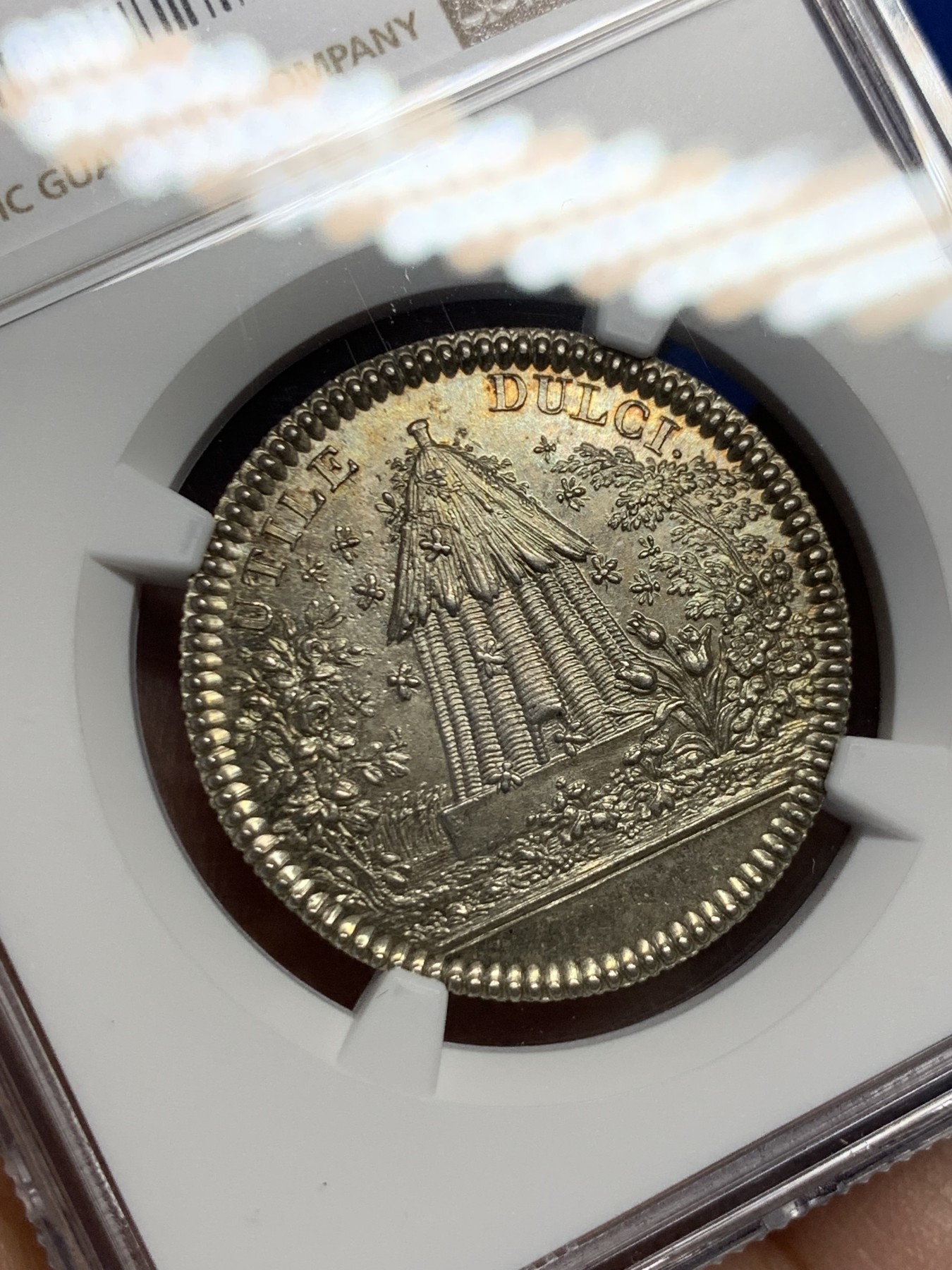 《竞宝斋》第262场-周日，周一，周二 3场连拍 (全场包邮) NGC MS63 法国波尔多学院圆形银质代币