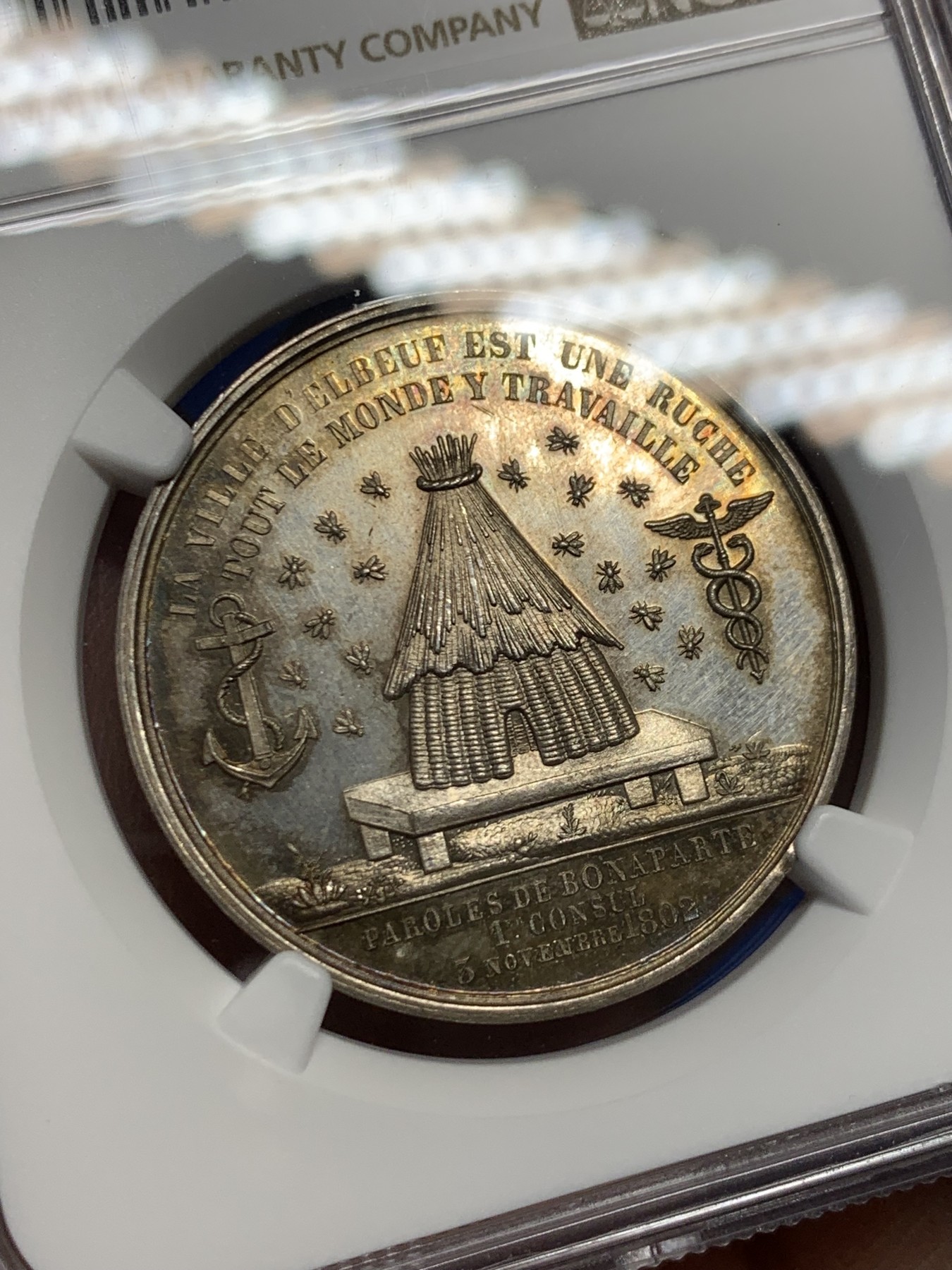 《竞宝斋》第262场-周日，周一，周二 3场连拍 (全场包邮) NGC MS64 法国埃尔伯夫商会银质jeton