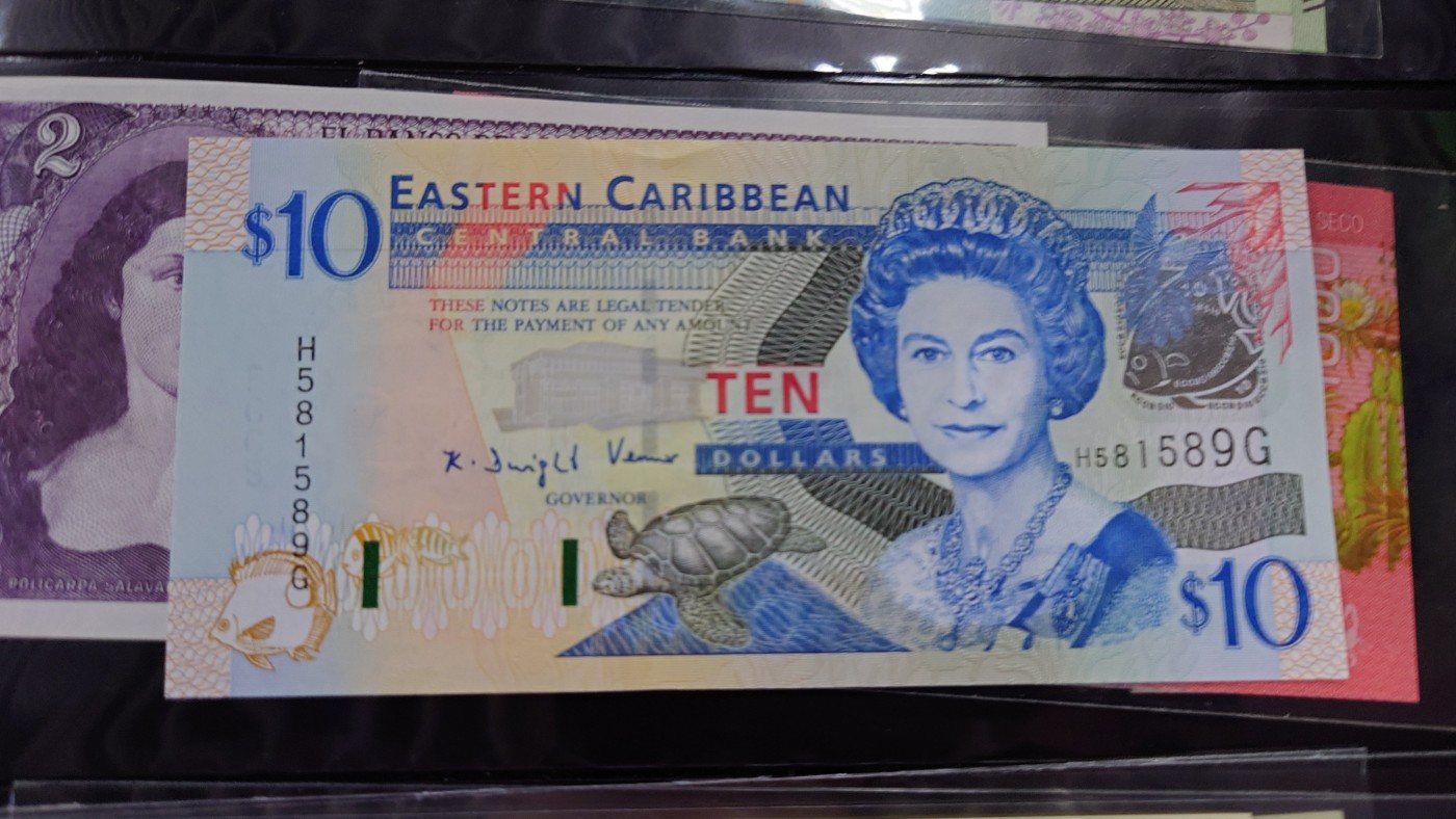 【世界钱币】精选微拍第102期暨2024年第13期  部分卖剩货品继续拍 东加勒比10元 H～G冠全新绝品无47尾号589