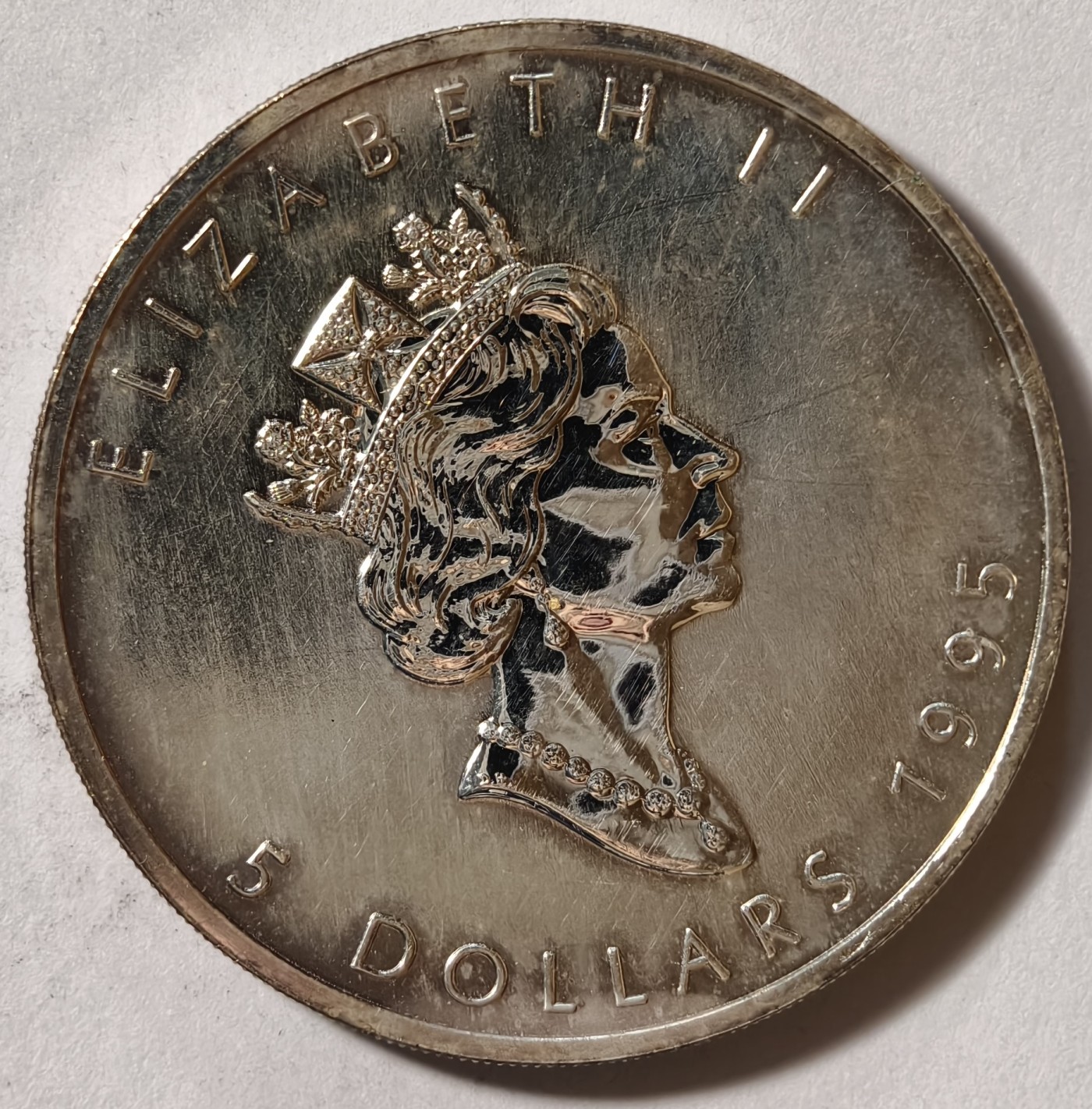 紫瑗钱币——第342期拍卖 加拿大 1995年 枫叶银币 5元 1盎司 31.1克 0.999银 