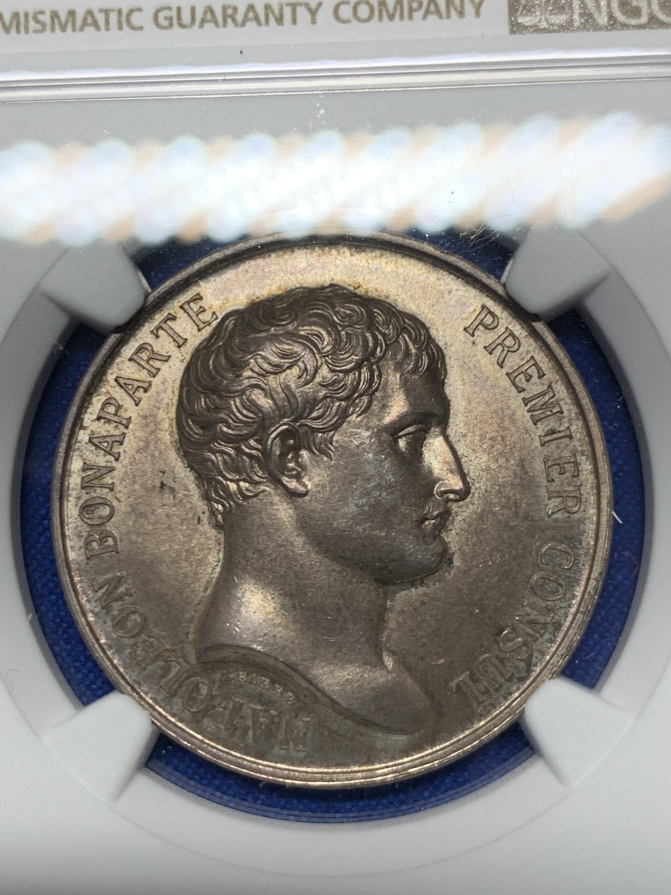 《竞宝斋》第262场-周日，周一，周二 3场连拍 (全场包邮) NGC MS63 法国拿破仑一世 公证人协会银质jeton