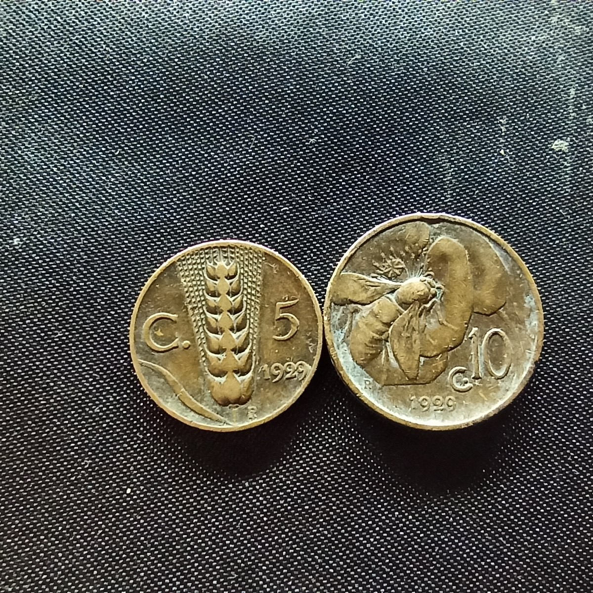 邮泉阁限时拍卖第四场 意大利硬币专场 意大利王国1929年5分10分2枚