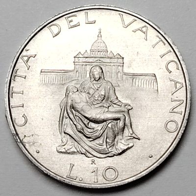 布加迪🐬～世界钱币🌾第 105 期 /  梵蒂冈🐦/圣马力诺🐬/意大利🦜等国专场 - 梵蒂冈🇻🇦  教皇约翰·保罗二世 1987年 10里拉 23.3mm 铝币