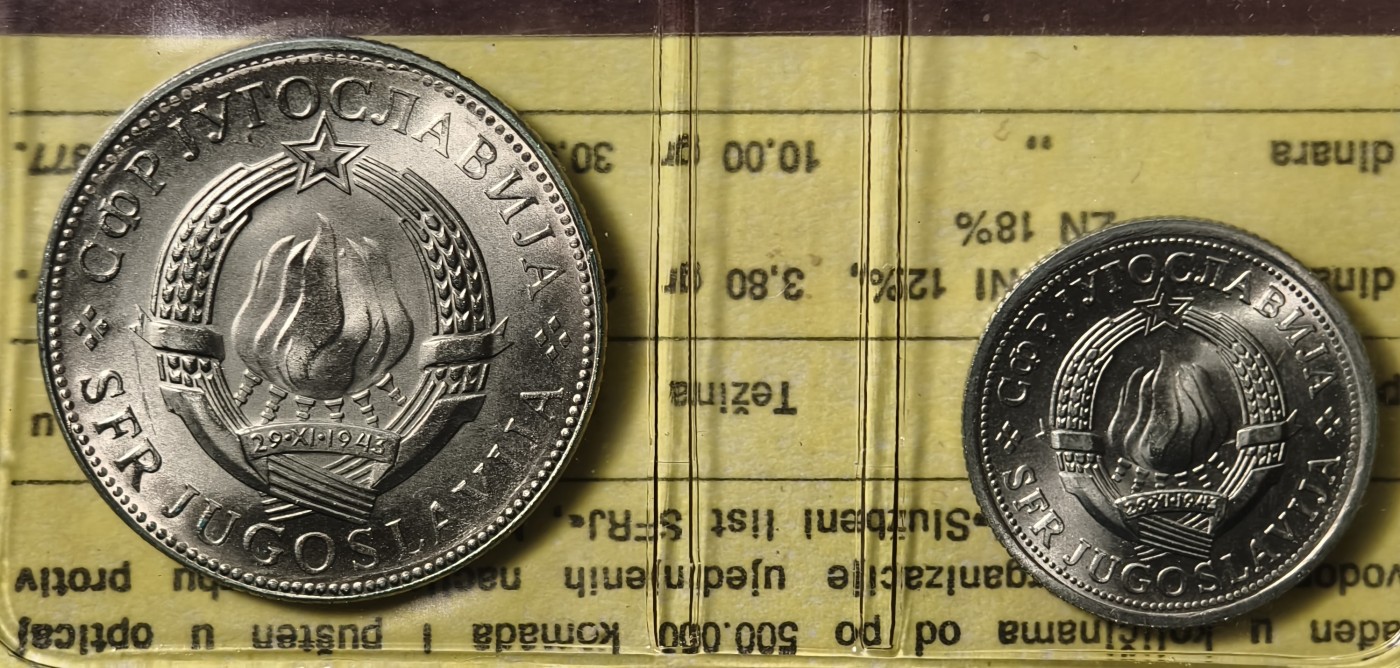 紫瑗钱币——第342期拍卖 南斯拉夫 1976年 世界粮农组织FAO 1 10第纳尔 UNC 纪念币 2枚套 原包装