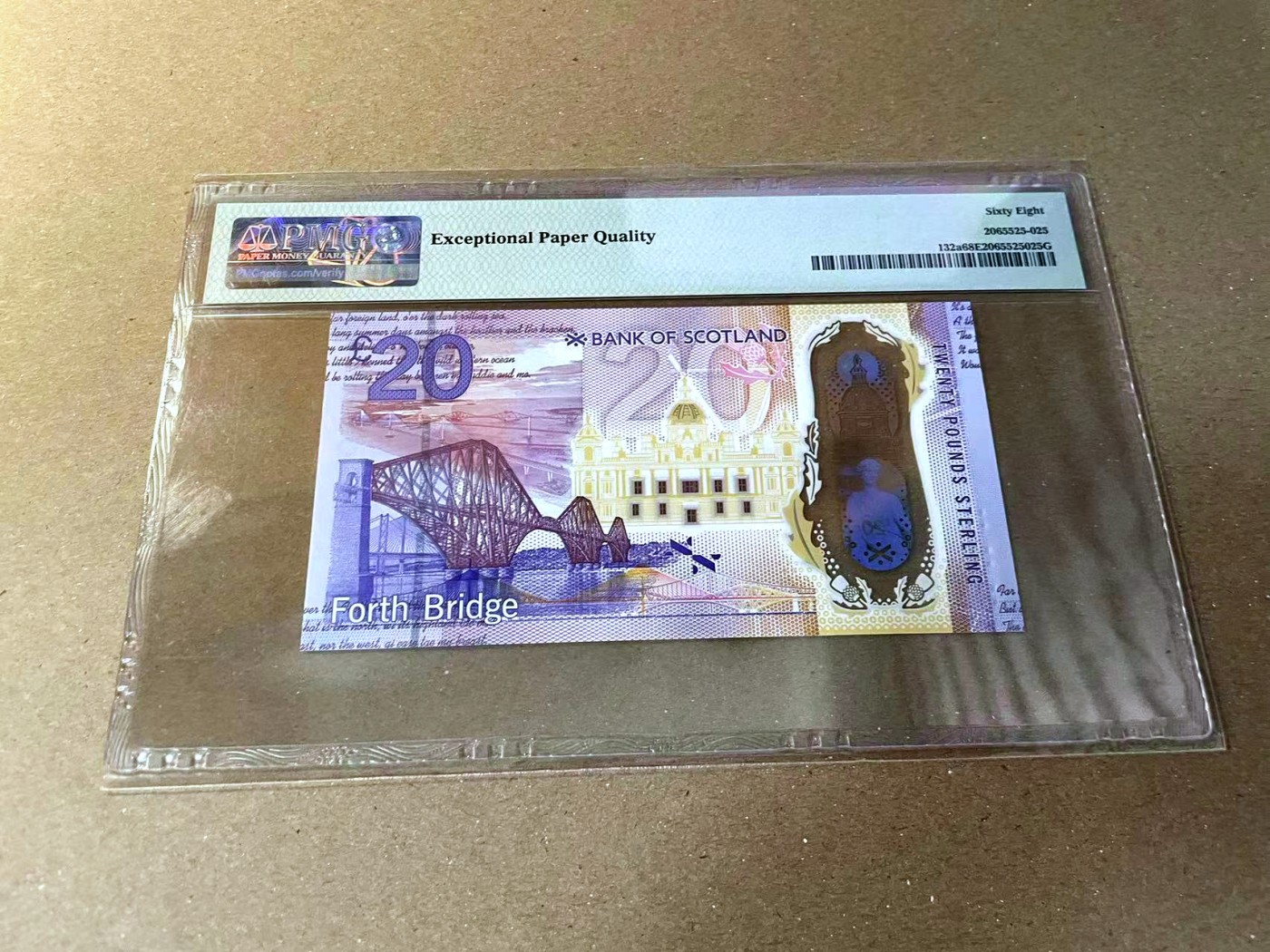 【Blue Auction】✨世界纸币精拍第466期【精】 【AA无47】苏格兰 2019年20镑 PMG68EPQ 超高分