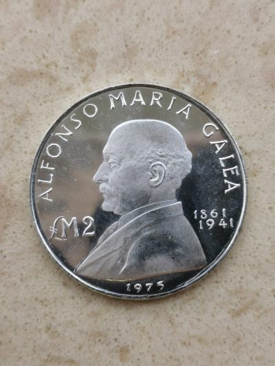 道一币馆币章第五十七场 - 马耳他1975年参议院阿方索爵士2里拉纪念银币