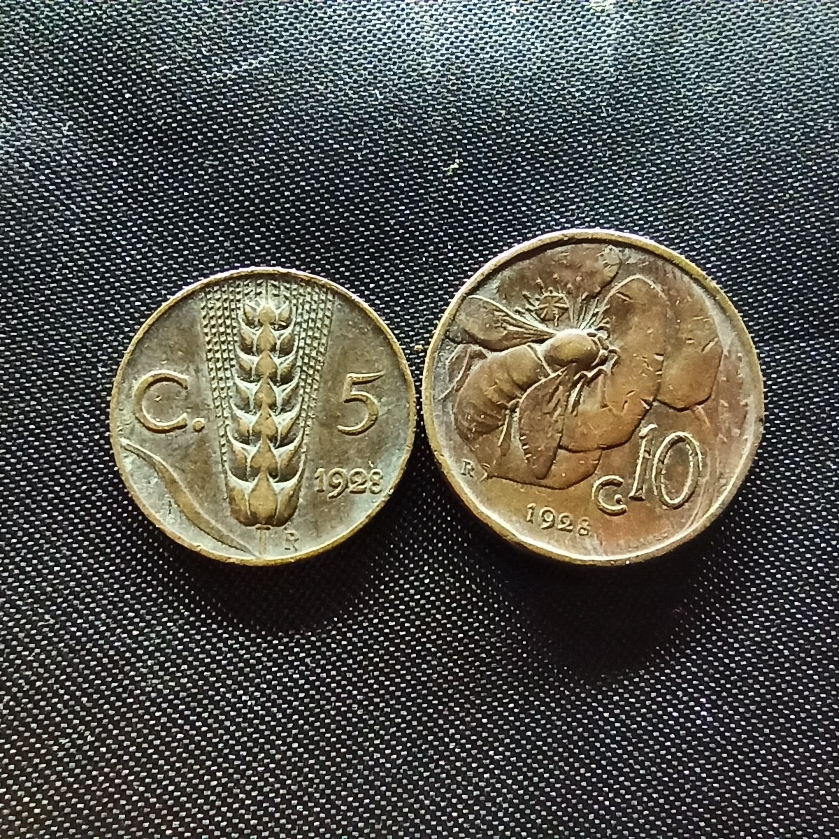 邮泉阁限时拍卖第四场 意大利硬币专场 意大利王国1928年5分10分2枚