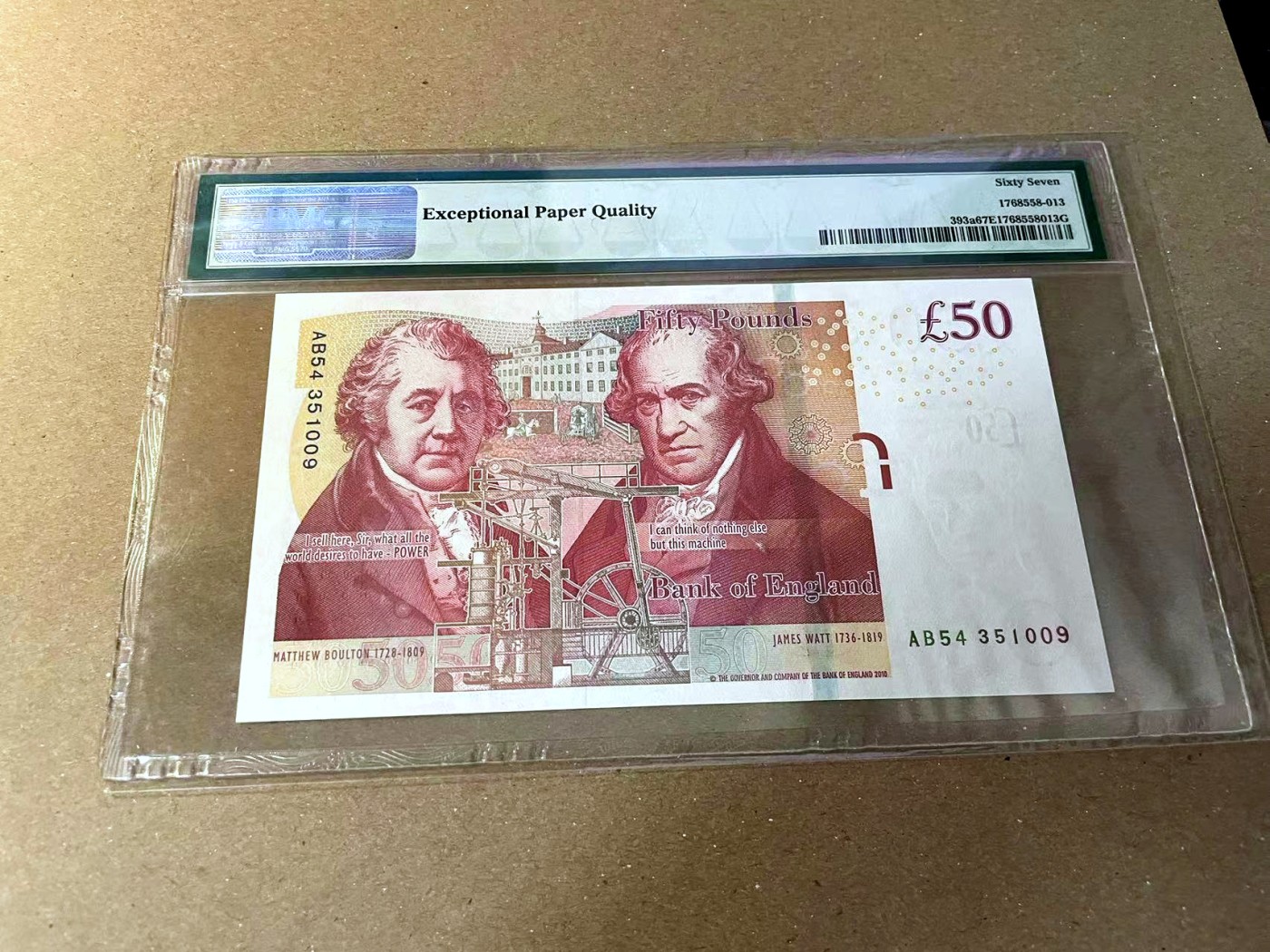 【Blue Auction】✨世界纸币精拍第466期【精】 【无47】英国 2010年50镑  PMG67EPQ 高分