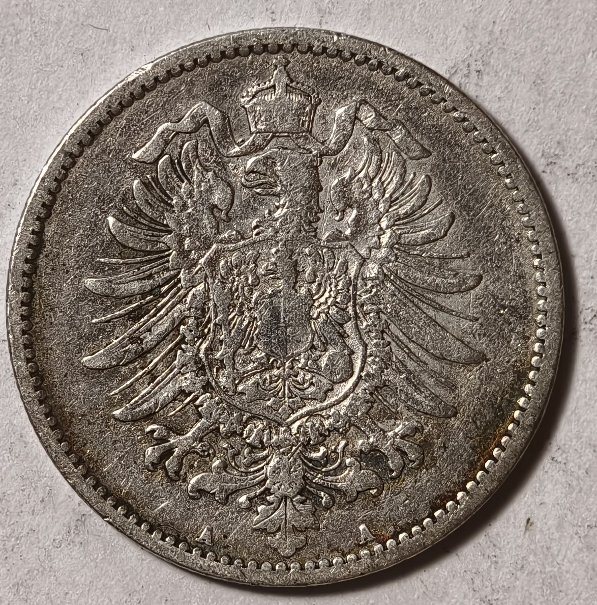 紫瑗钱币——第342期拍卖 德国 1886年 A版 第二帝国 短翅 1马克 5.5克 0.9银