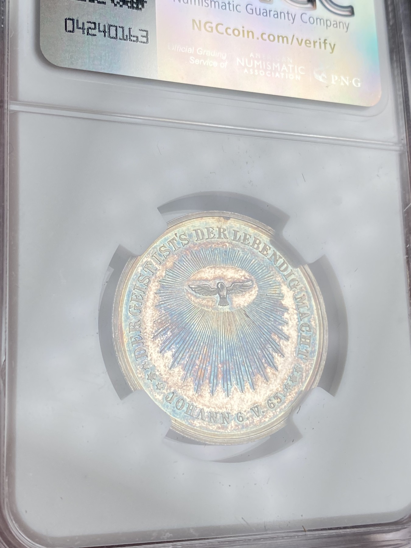 万国钱币拍卖第024期（诸神之战） NGC MS62 19世纪初奥地利坚信礼纪念小银章 非常精细舒服的一枚 购于萨尔茨堡一线钱币商