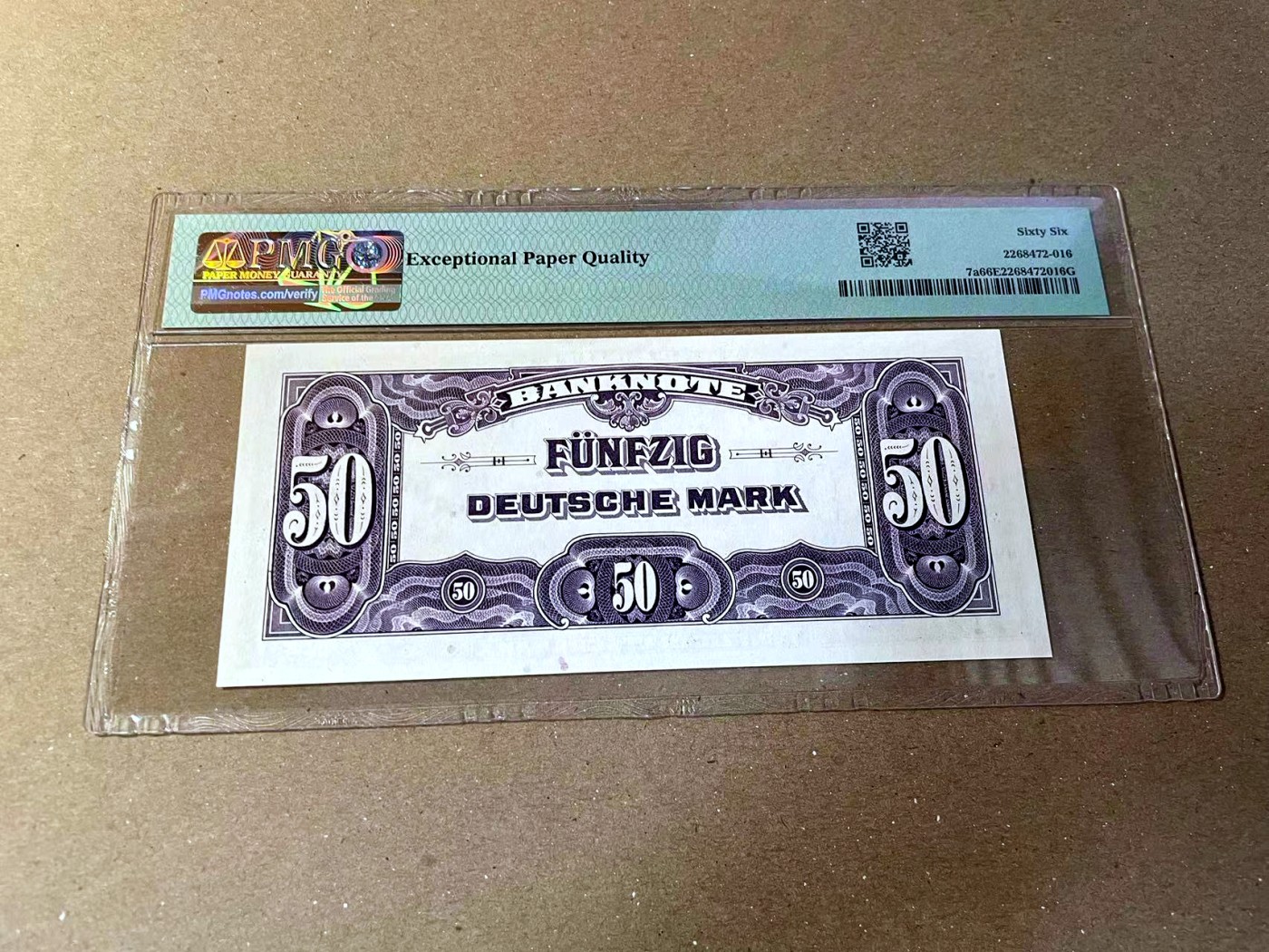 【Blue Auction】✨世界纸币精拍第466期【精】 【早期p7a】德国 1948年50马克 雕刻精美 PMG66EPQ 