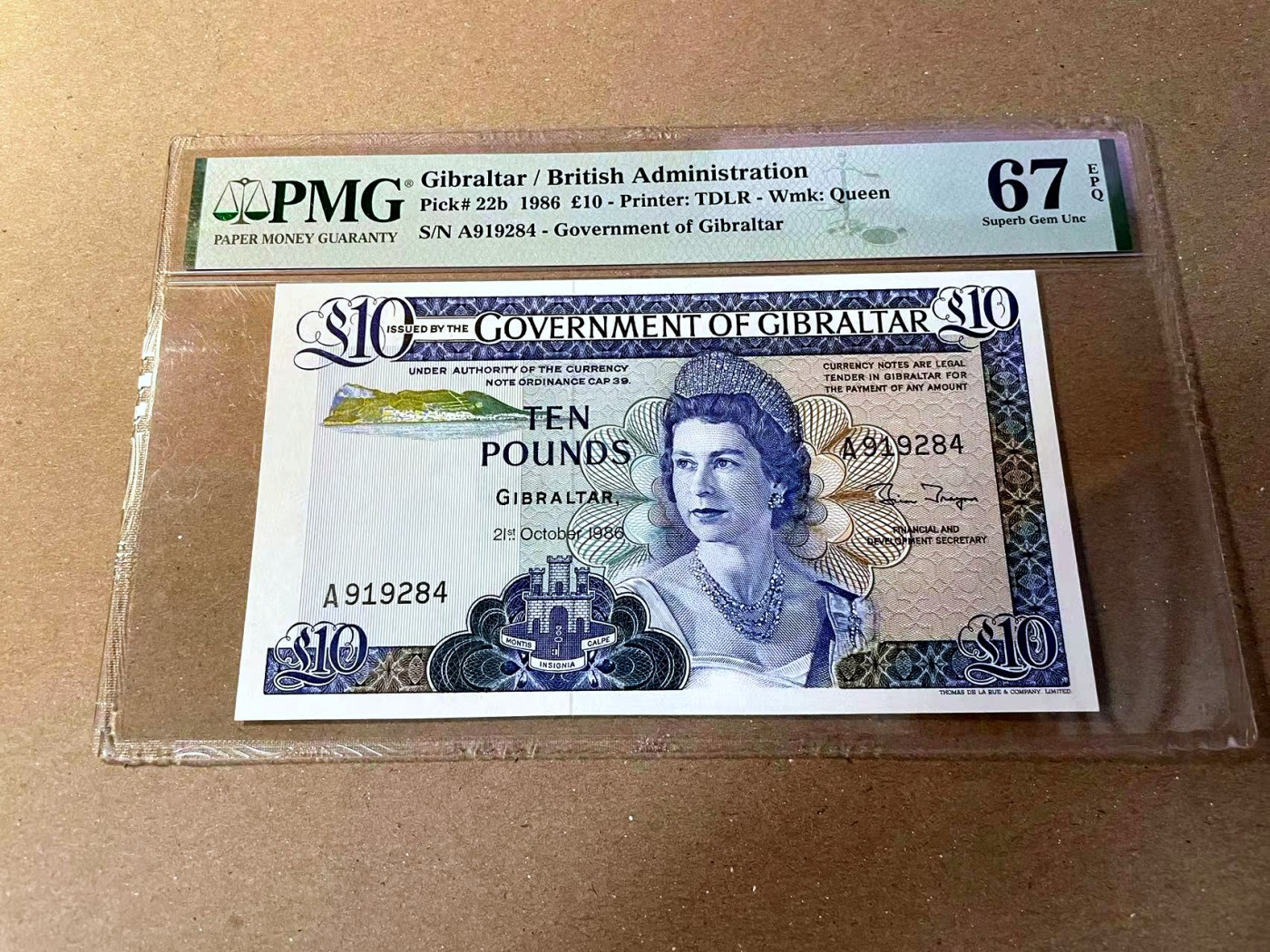 【Blue Auction】✨世界纸币精拍第466期【精】 直布罗陀 1986年10镑 PMG67EPQ 高分 大冠女王