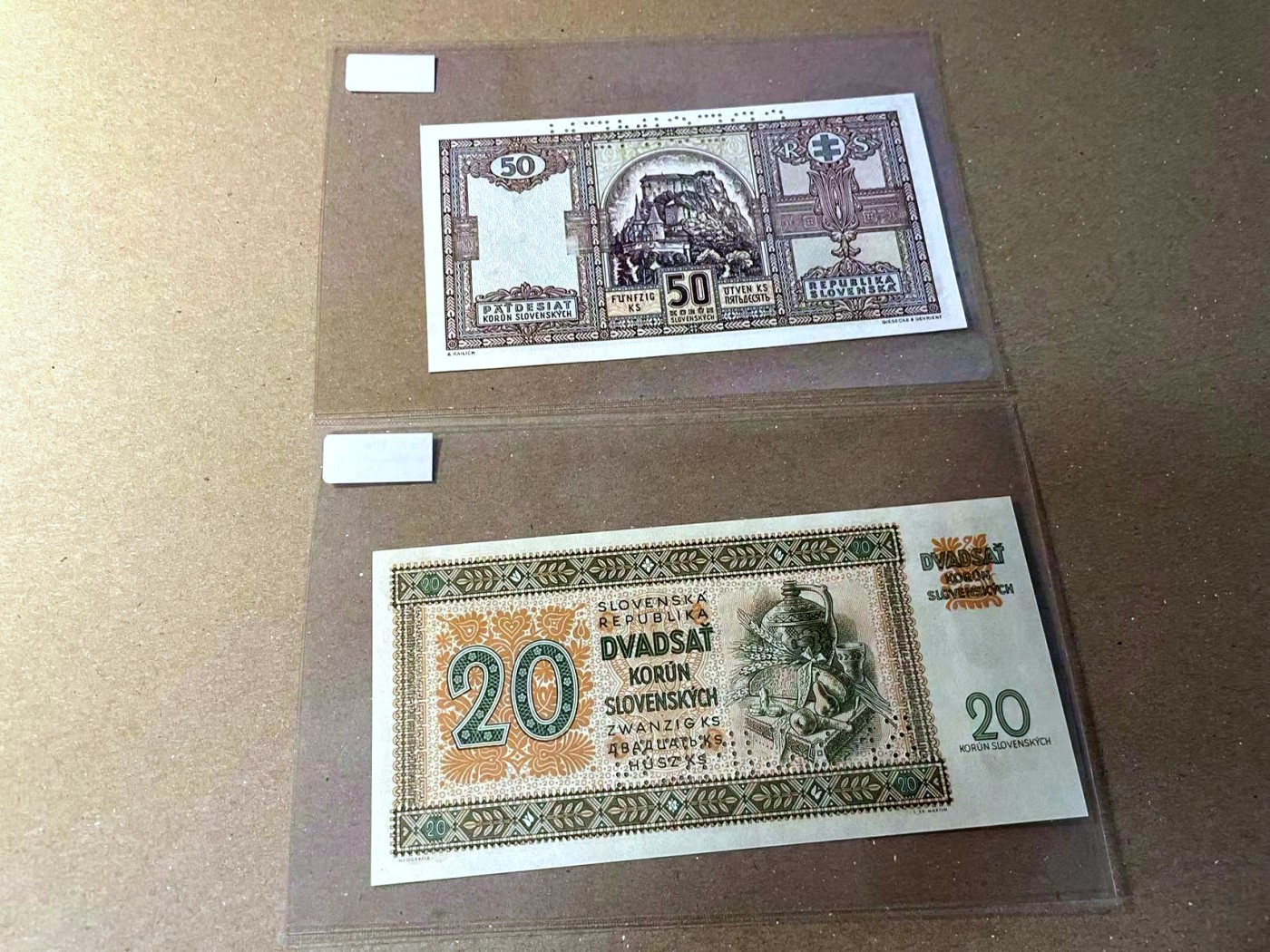 【Blue Auction】✨世界纸币精拍第466期【精】 【一组2张样钞】捷斯 1940-42年20-50克朗 全新UNC