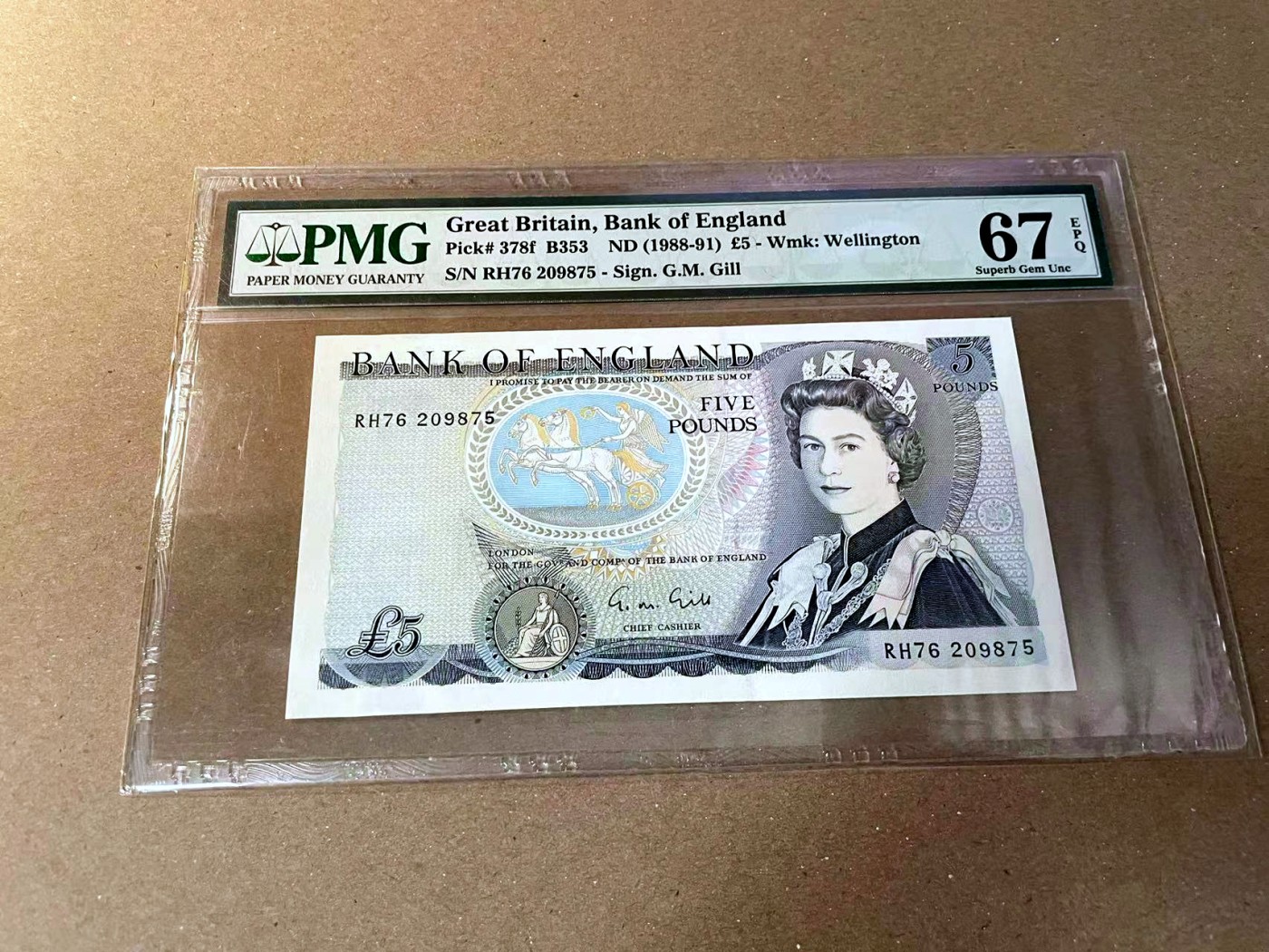 【Blue Auction】✨世界纸币精拍第466期【精】 英国 D序列 1988-91年5镑  PMG67EPQ 高分