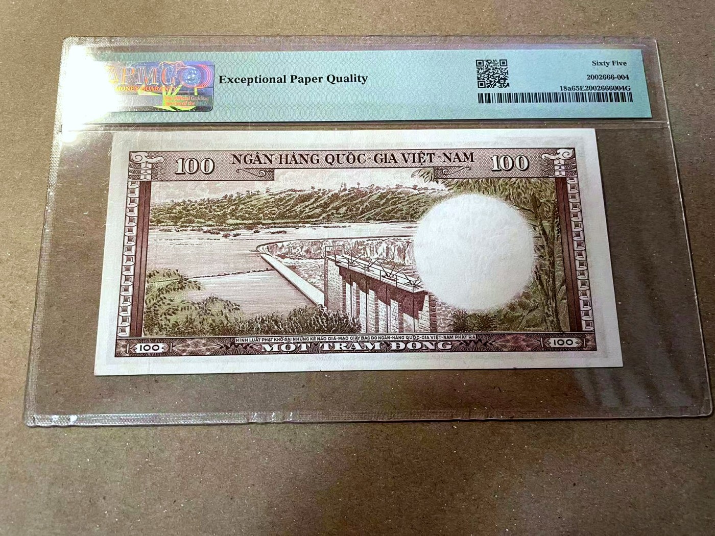 【Blue Auction】✨世界纸币精拍第466期【精】  南越 1966年100盾 PMG65EPQ 绝品 设计精美  