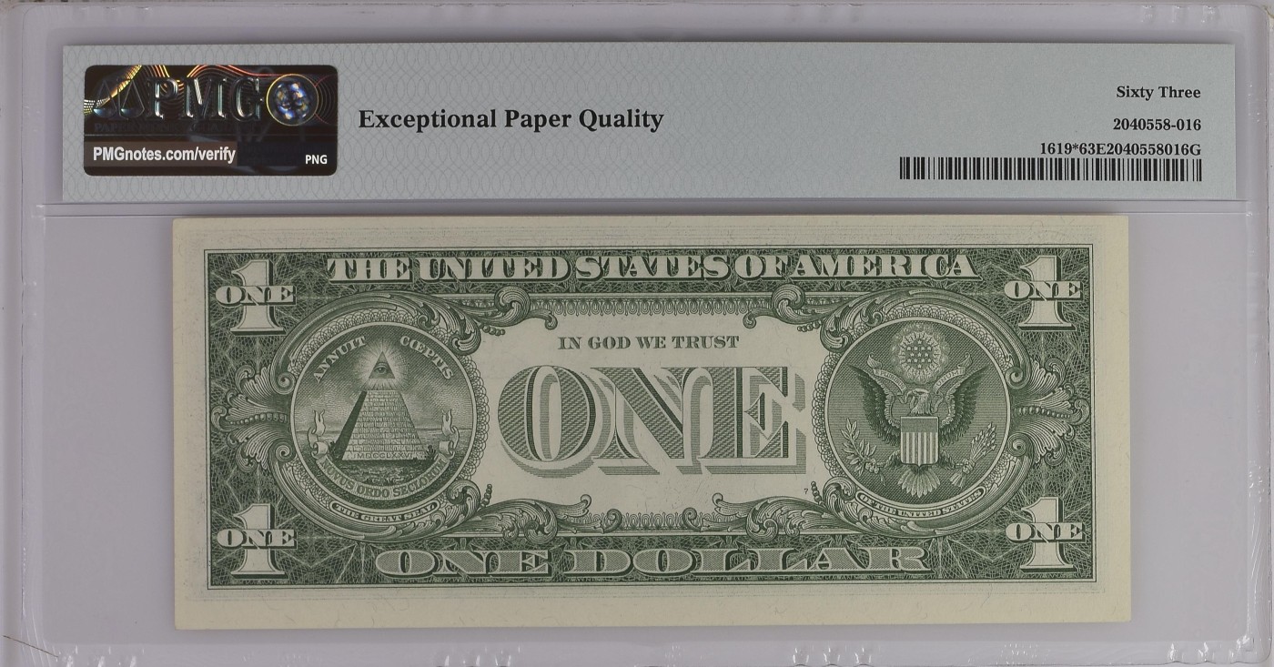 美元专场 补号序列号:*03858052A 1美元蓝库印银圆券Silver Certificate, $1 1957 Small Size