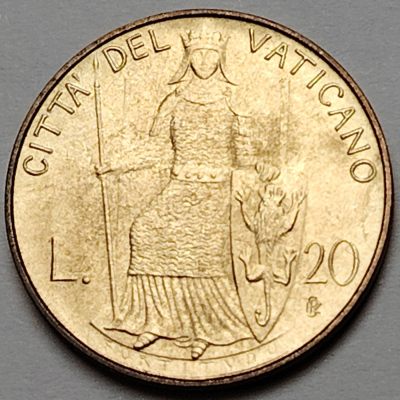布加迪🐬～世界钱币🌾第 105 期 /  梵蒂冈🐦/圣马力诺🐬/意大利🦜等国专场 - 梵蒂冈🇻🇦 教皇约翰·保罗二世 1979～80年 20里拉