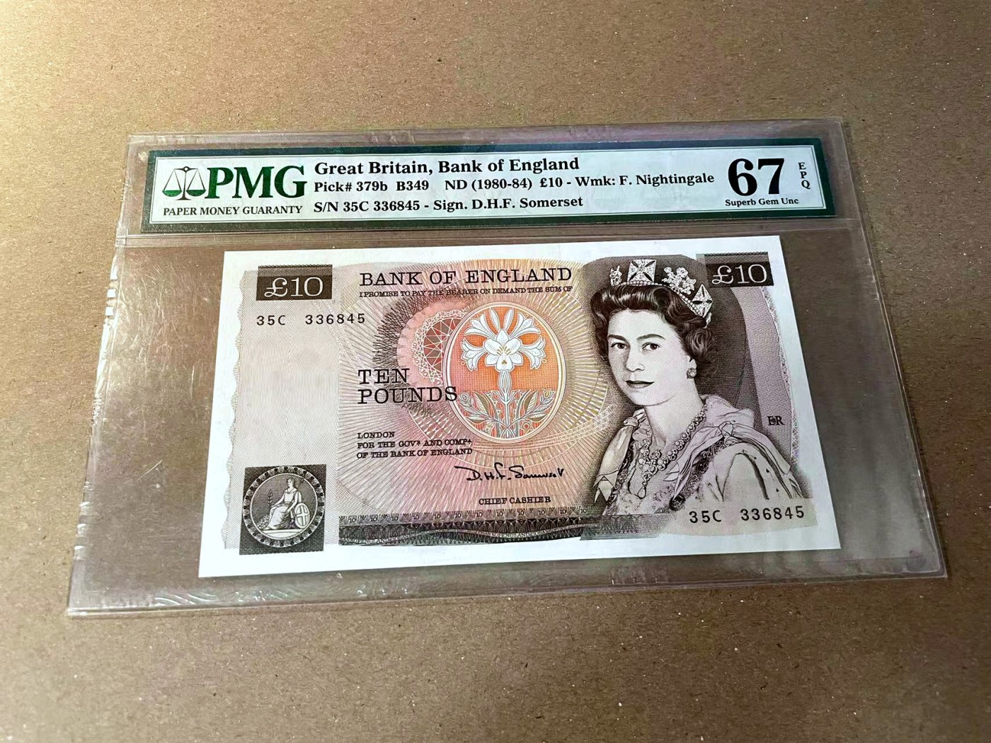 【Blue Auction】✨世界纸币精拍第466期【精】 英国 1980-84年10镑  PMG67EPQ 高分