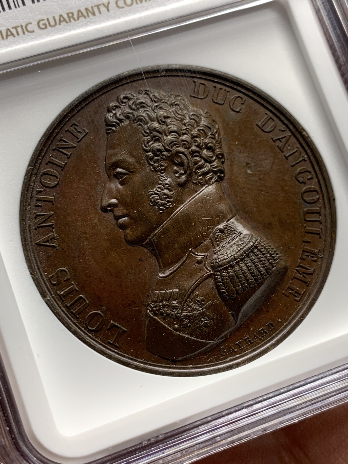 《竞宝斋》第262场-周日，周一，周二 3场连拍 (全场包邮) NGC MS63BN 法国1815路易·安托万纪念铜章