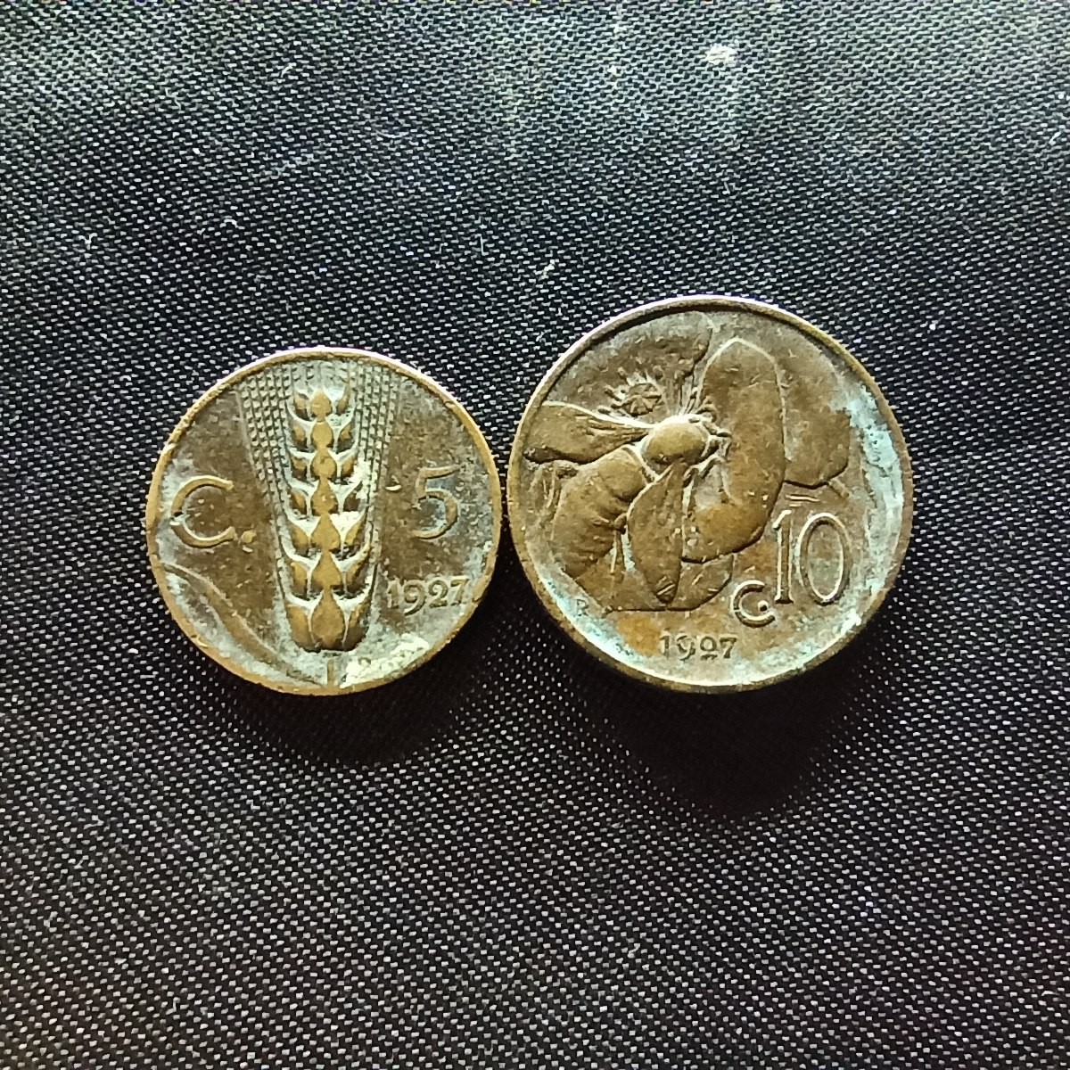 邮泉阁限时拍卖第四场 意大利硬币专场 意大利王国1927年5分10分2枚