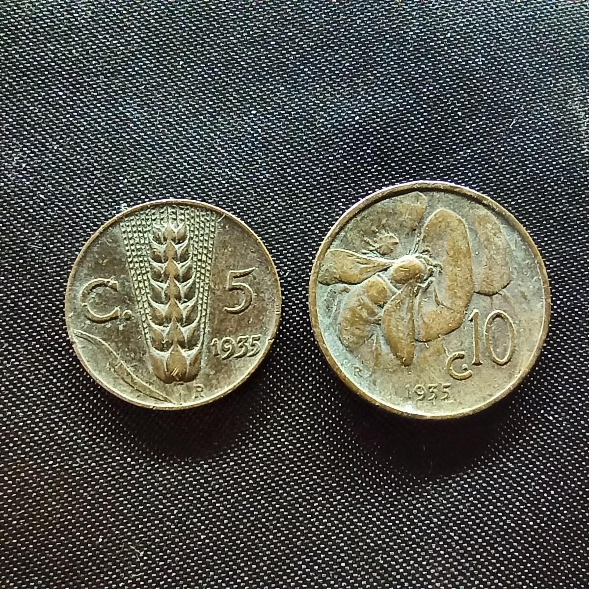 邮泉阁限时拍卖第四场 意大利硬币专场 意大利王国1935年5分10分2枚