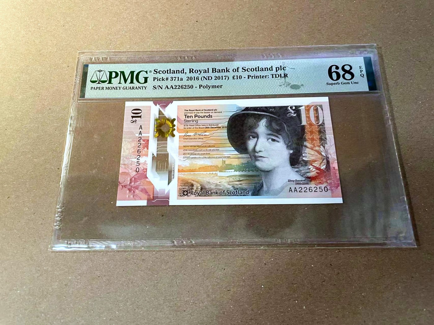 【Blue Auction】✨世界纸币精拍第466期【精】 【AA无47】苏格兰 2016年10镑 PMG68EPQ 超高分