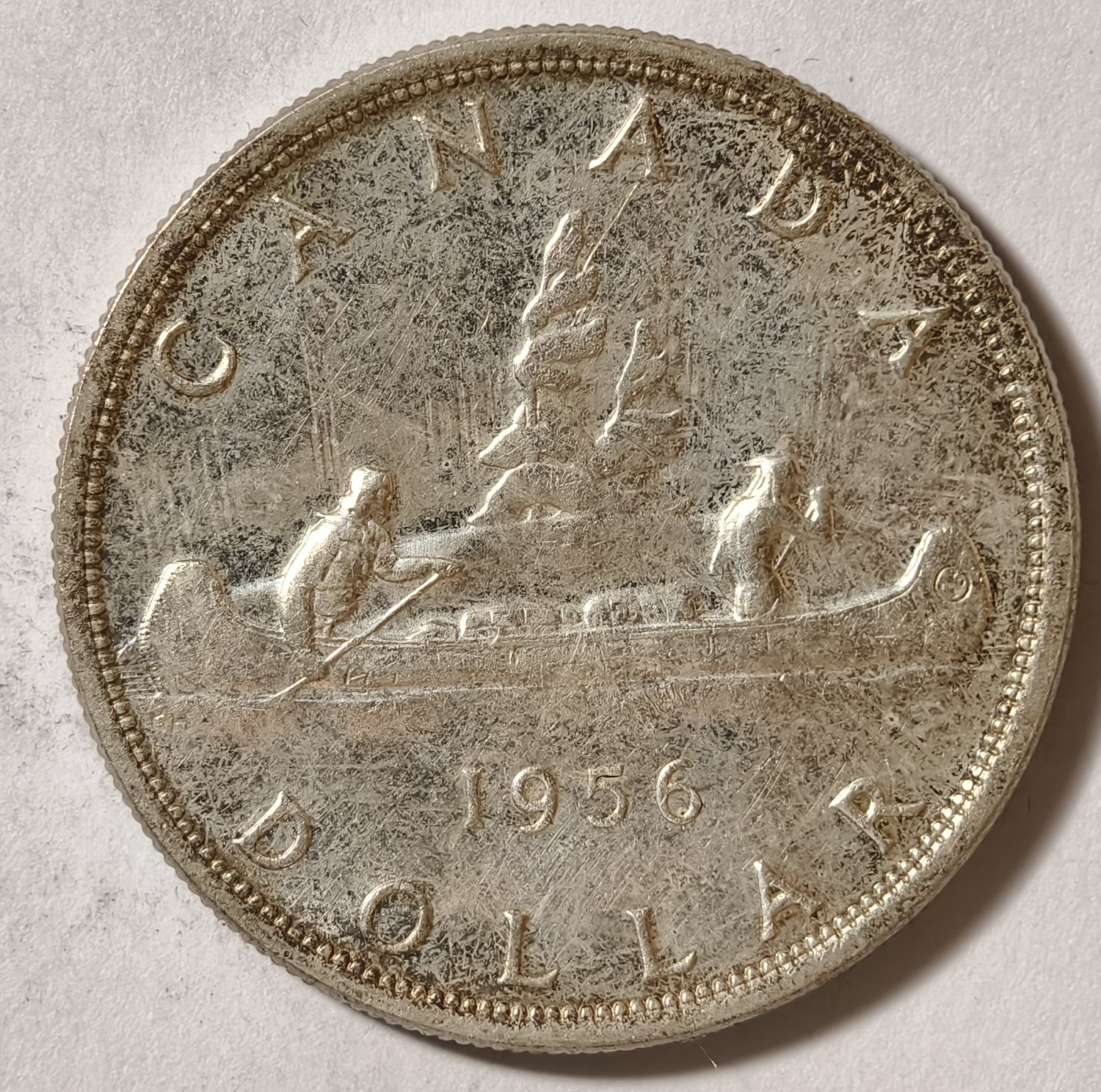 紫瑗钱币——第360期拍卖 加拿大 1956年 伊丽莎白二世 1元 23.4克 0.8银 