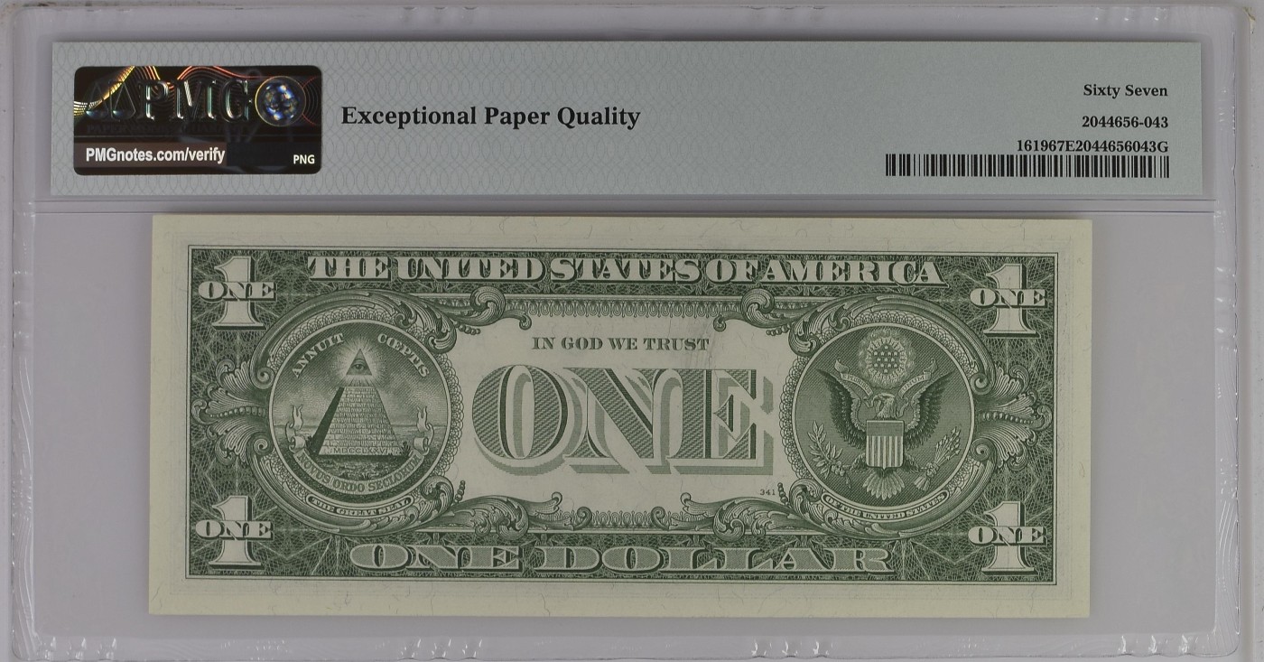 美元专场 狮子身序列号:A07522227B 1美元蓝库印银圆券Silver Certificate, $1 1957 Small Size