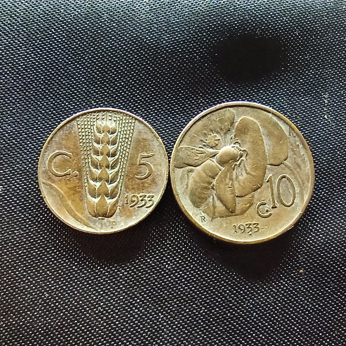 邮泉阁限时拍卖第四场 意大利硬币专场 意大利王国1933年5分10分2枚