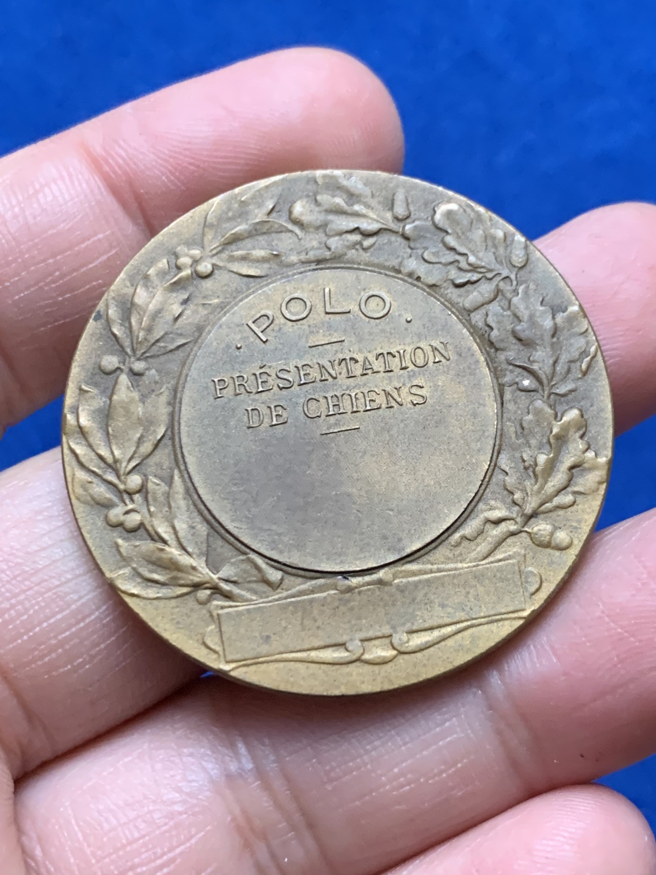 《竞宝斋》第262场-周日，周一，周二 3场连拍 (全场包邮) 法国犬类协会铜章 三角铜标 40.9mm 28.19克