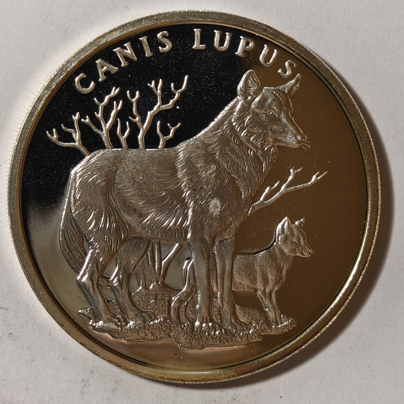 紫瑗钱币——第342期拍卖 联合国 1986年 WWF野生基金会30周年 狼 纪念章 20克 0.999银 精制