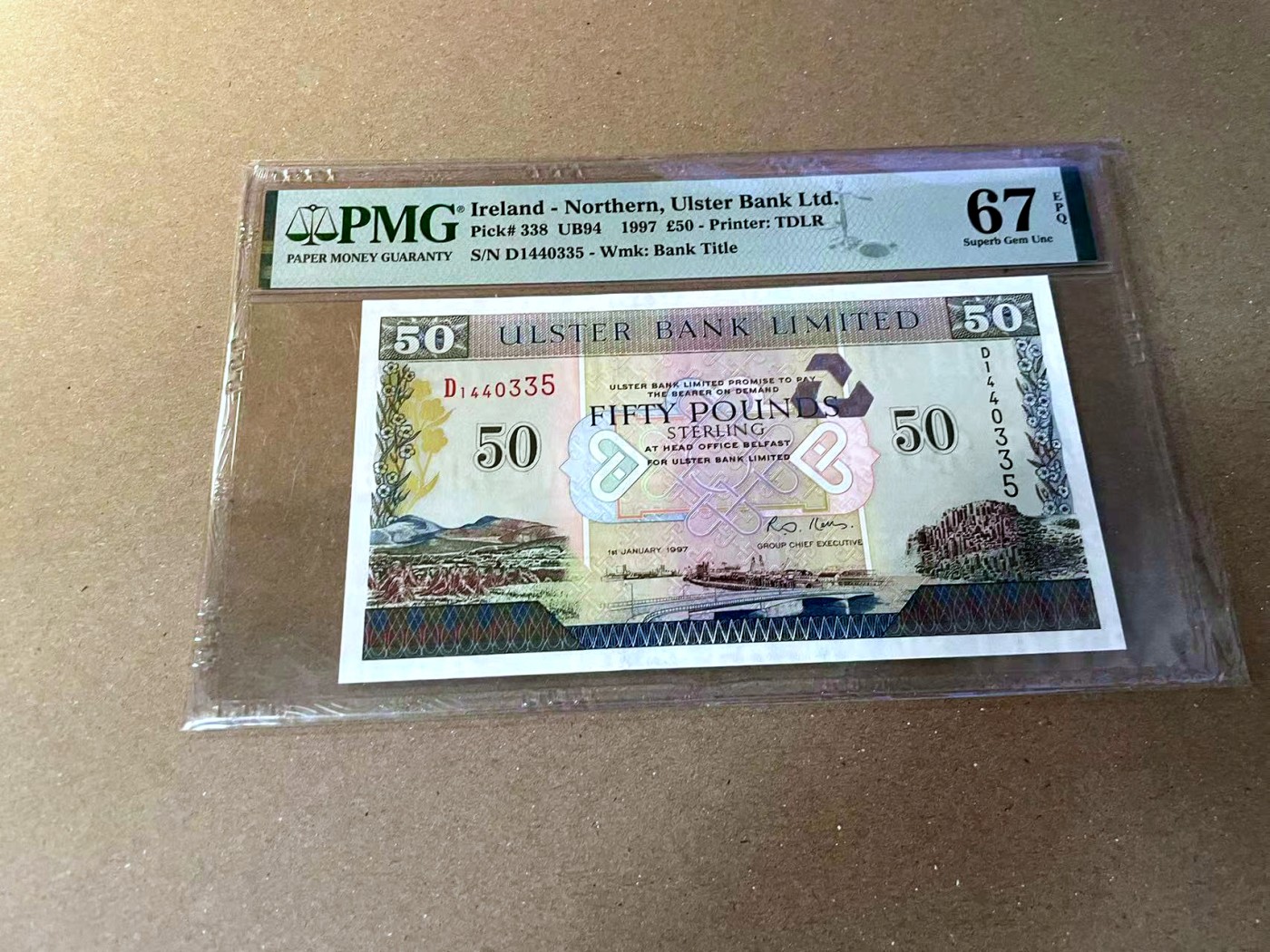 【Blue Auction】✨世界纸币精拍第466期【精】 北爱尔兰 1997年50镑 PMG67EPQ 高分