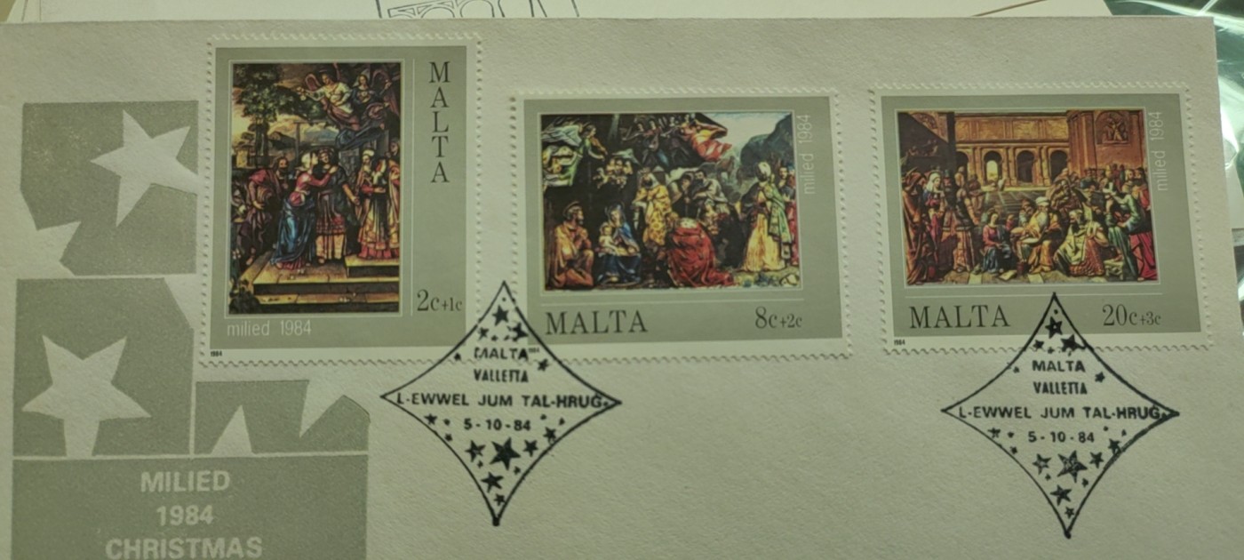 马耳他共和国邮品✌（拍卖专场）精品🔥专场 第62场 马耳他 圣诞首日封 1984 绘画
