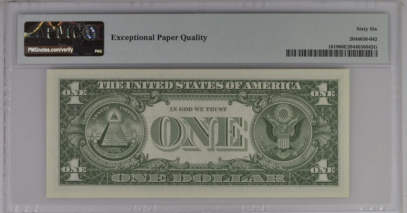 美元专场 葫芦号序列号:A07522244B 1美元蓝库印银圆券Silver Certificate, $1 1957 Small Size