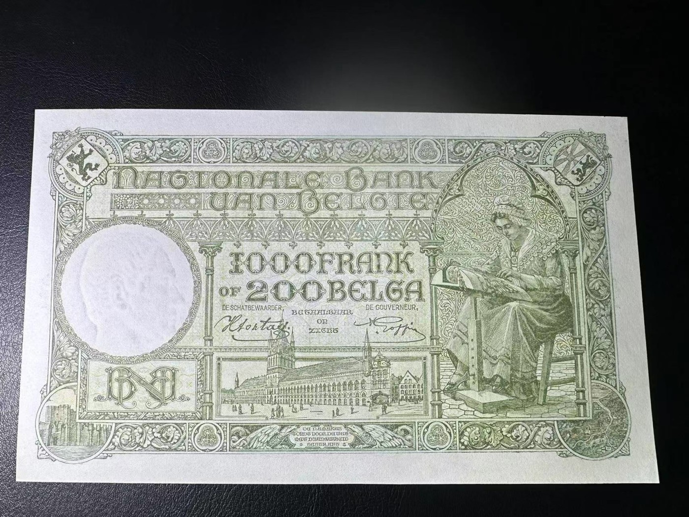 【Blue Auction】✨世界纸币精拍第466期【精】  比利时 1943年1000法郎 超大票幅 UNC-