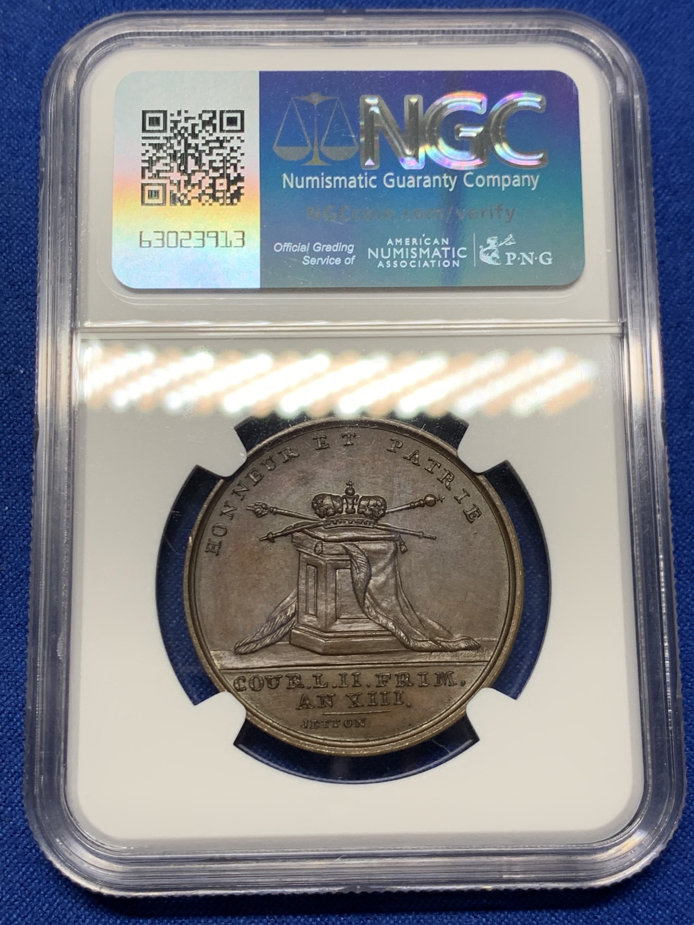 《竞宝斋》第262场-周日，周一，周二 3场连拍 (全场包邮) NGC-MS64 法国拿破仑一世1804年加冕纪念铜质jeton，早期光边原铸