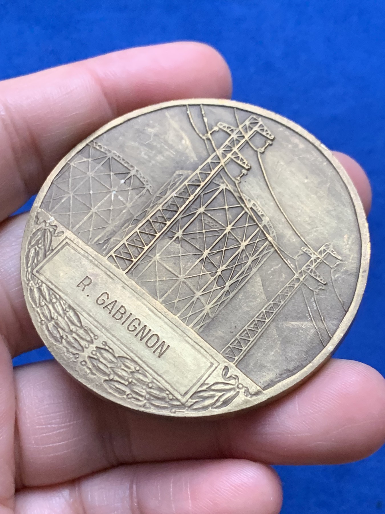 《竞宝斋》第262场-周日，周一，周二 3场连拍 (全场包邮) 法国工业部 工会联盟 铜章 54.8mm 71.58克 BRONZE 铜标