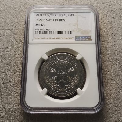 0起1加-纯粹捡漏拍-316银币套币场 - 伊拉克1971年250菲尔库尔德和平周年纪念币-NGC MS65