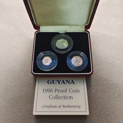 0起1加-纯粹捡漏拍-316银币套币场 - 【罕见】圭亚那1996年新版首发官方精制套币-克书未收录此套