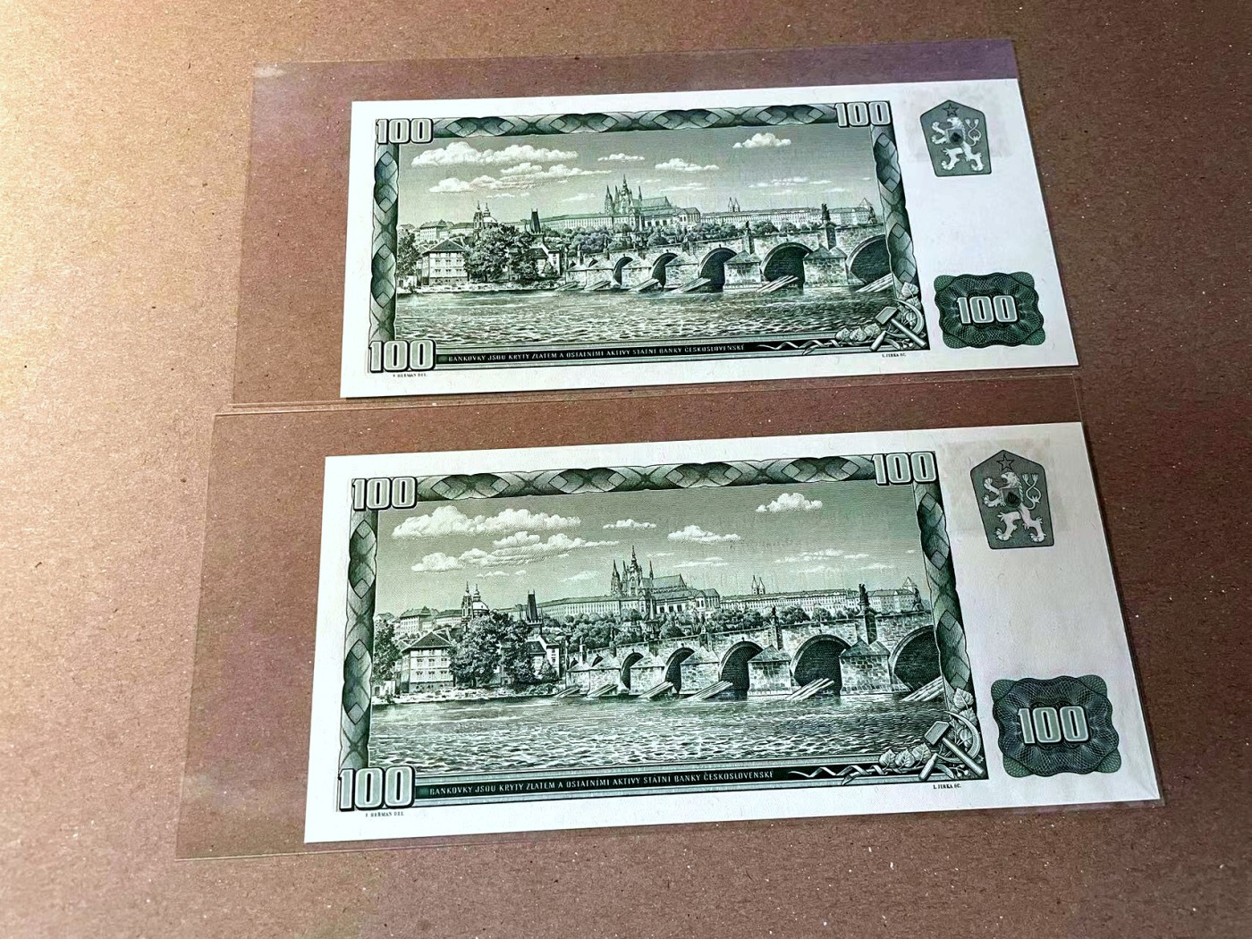 【Blue Auction】✨世界纸币精拍第466期【精】 【一组2张 无47】捷斯 1961年100克朗 全新UNC