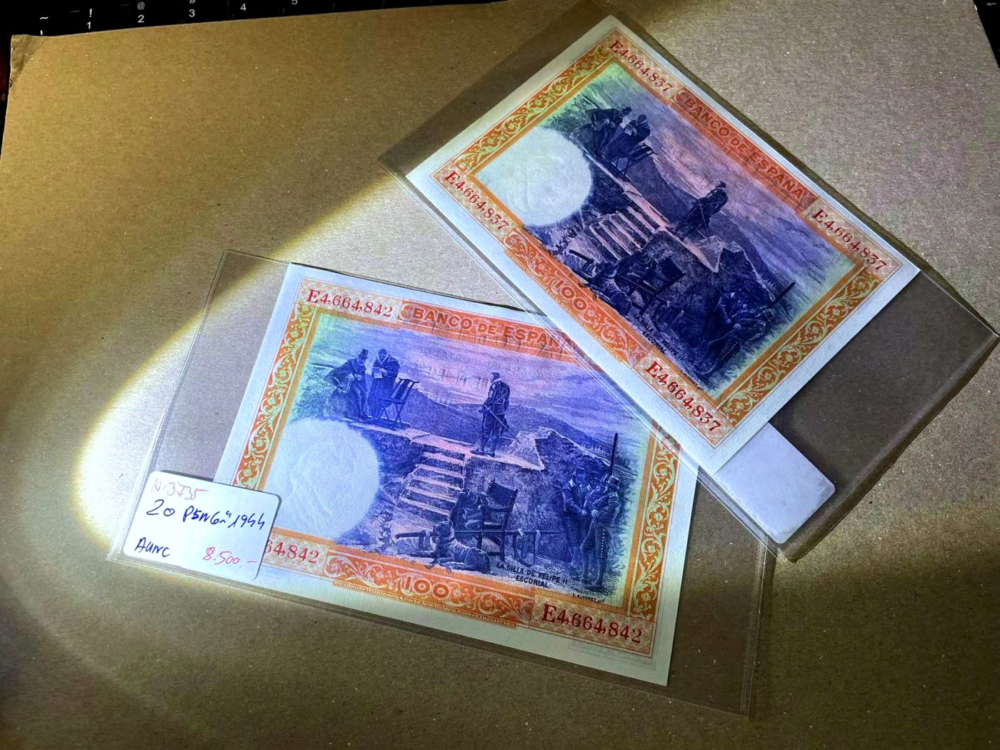 【Blue Auction】✨世界纸币精拍第466期【精】 【一组2张】西班牙 1925年100比塞塔 全新UNC