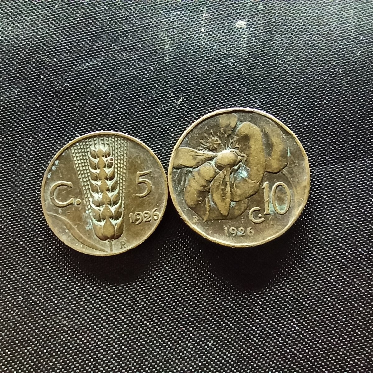 邮泉阁限时拍卖第四场 意大利硬币专场 意大利王国1926年5分10分2枚